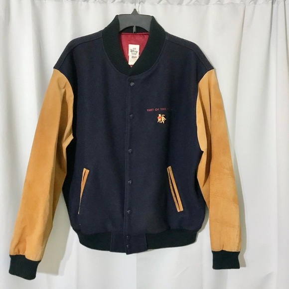 Walt Disney Studio Leather Sleeves Varsity Jacket